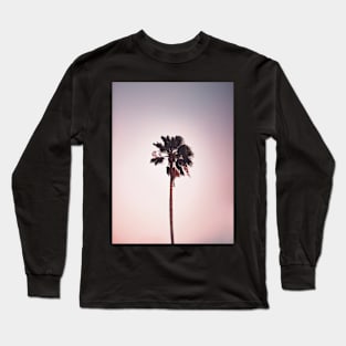 Tropical landscape palm, Pink, Nature print Long Sleeve T-Shirt